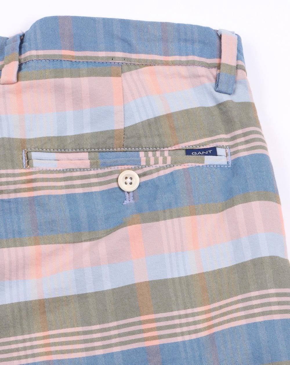 Gant Stripe-check Bermuda Short Mid Blue