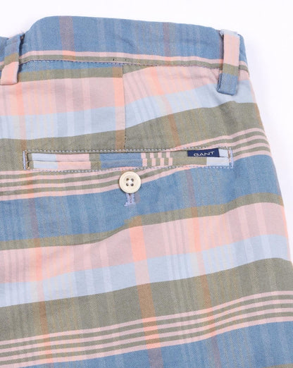 Gant Stripe-check Bermuda Short Mid Blue