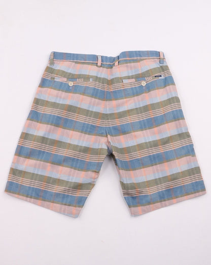 Gant Stripe-check Bermuda Short Mid Blue