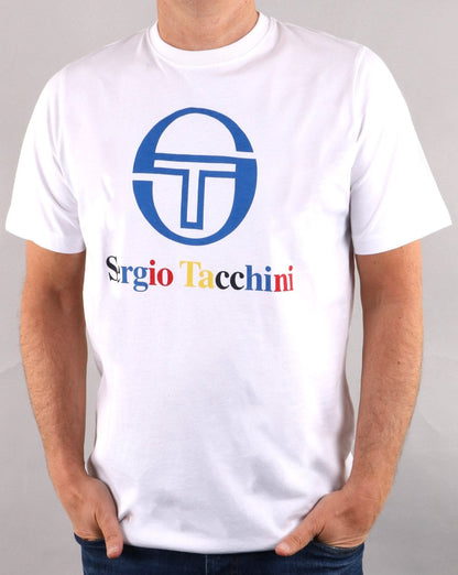 Sergio Tacchini Multi logo T Shirt White/multi