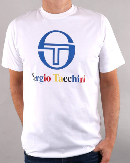 Sergio Tacchini Multi logo T Shirt White/multi
