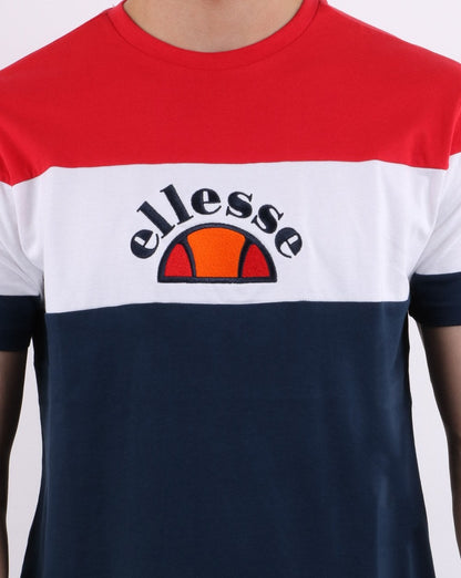 Ellesse Block T Shirt Navy/white/red