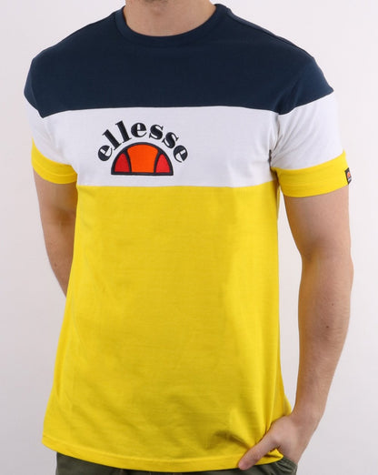Ellesse Block T Shirt Yellow/white/navy