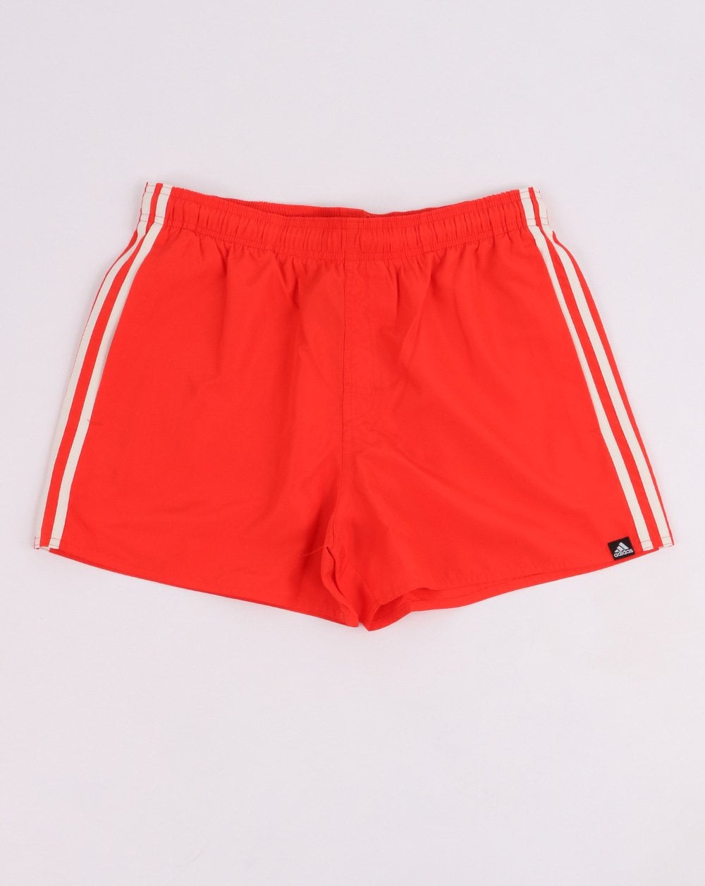 Adidas Originals 3 Stripe Swim Shorts Hi Res Red