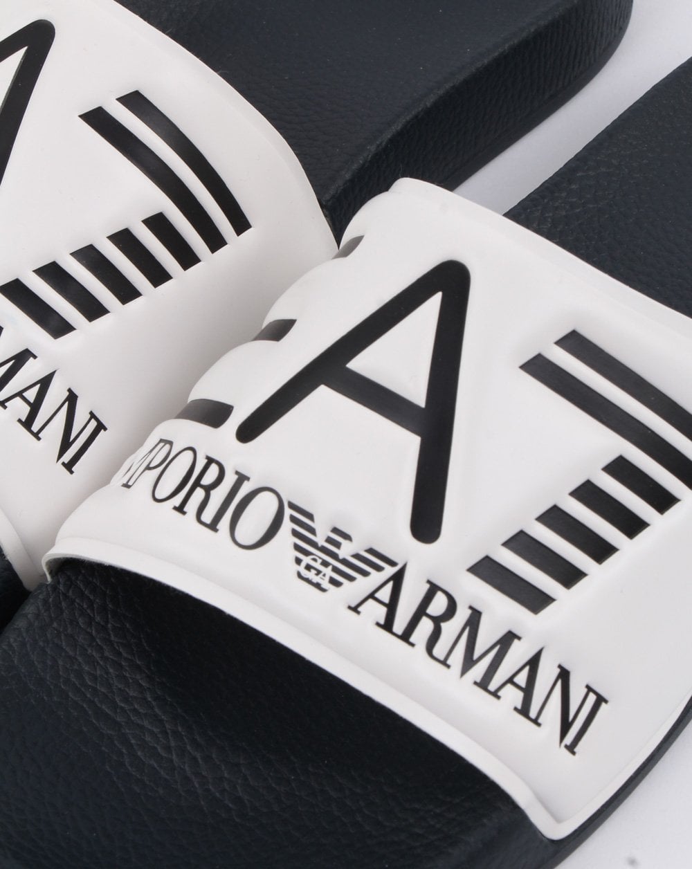 Emporio Armani EA7 Logo Sliders White/navy