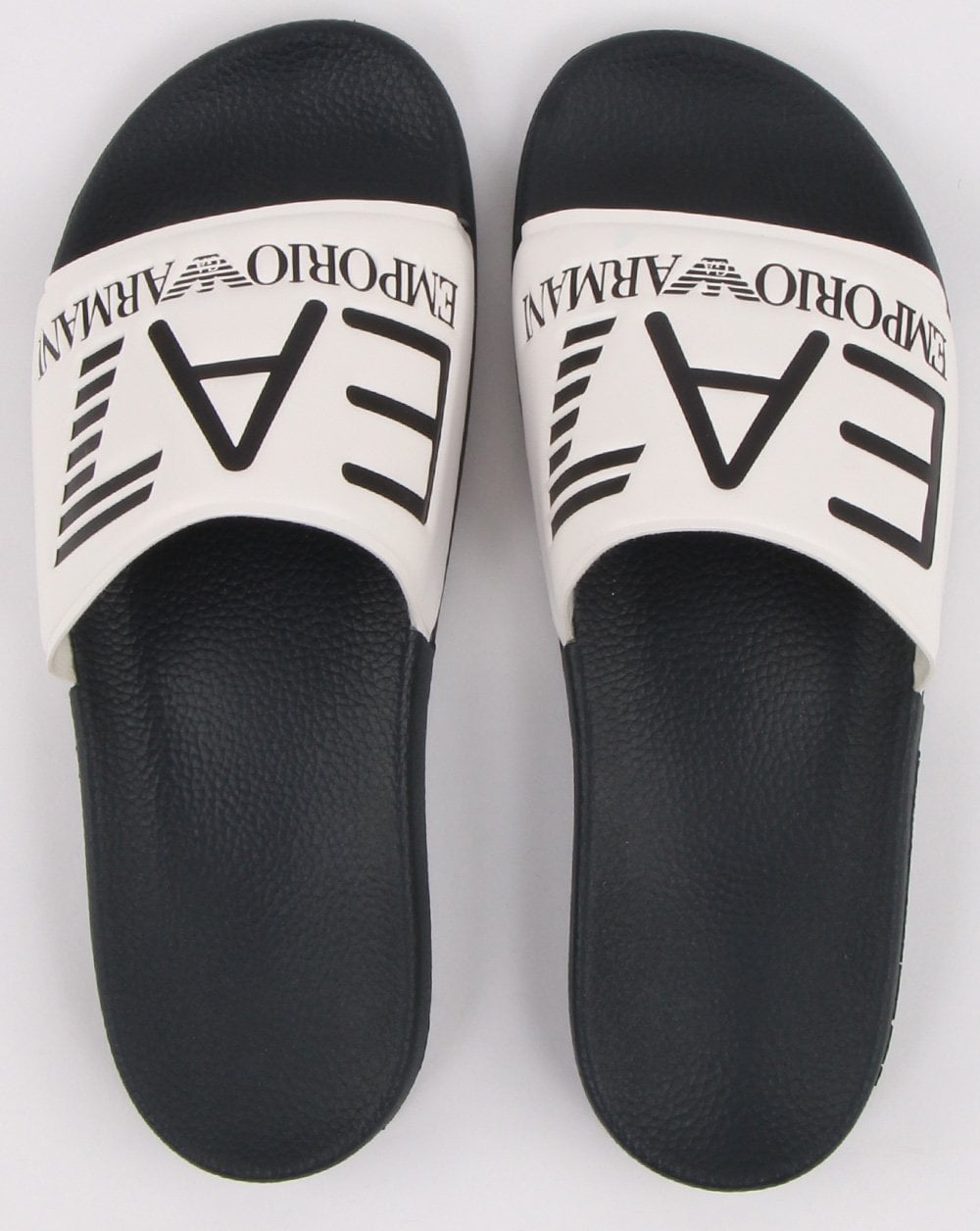 Emporio Armani EA7 Logo Sliders White/navy