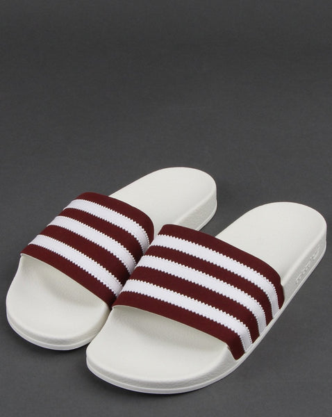 Adidas Adilette Slides Burgundy/white