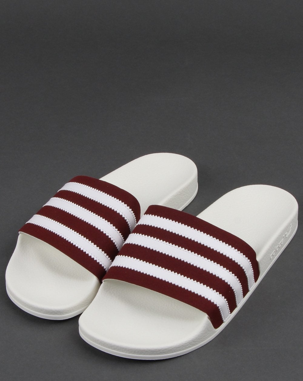 Adidas Adilette Slides Burgundy/white