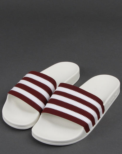 Adidas Adilette Slides Burgundy/white