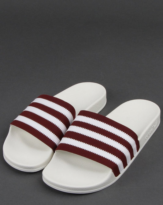 adidas Adidas Adilette Slides Burgundy/white