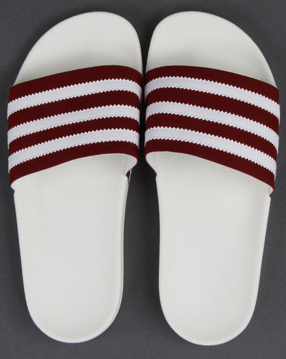 Adidas Adilette Slides Burgundy/white