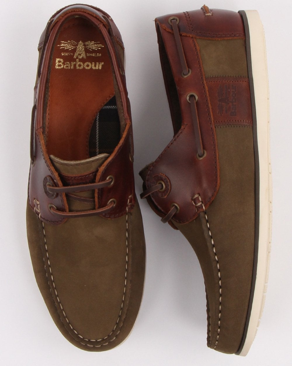 Barbour Capstan Boat Shoe Olive/Mahogany