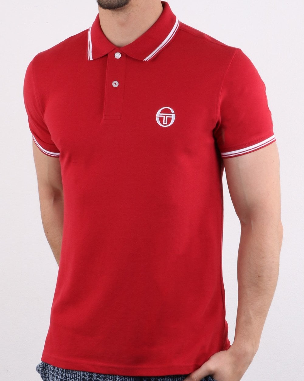 Sergio Tacchini Tipped Polo Shirt Red/white