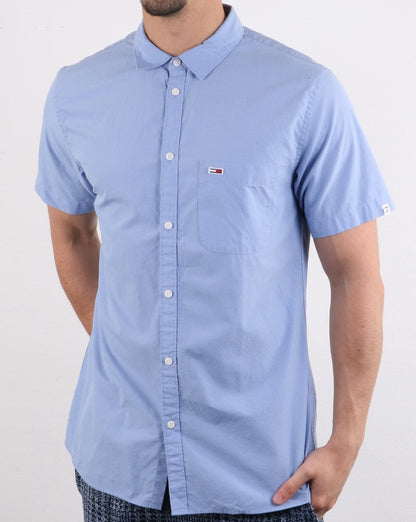 Tommy Jeans Short Sleeve Poplin Shirt Sky Blue