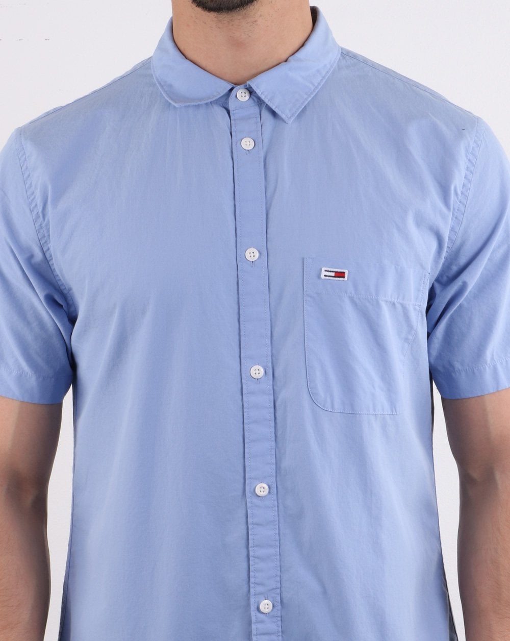 Tommy Jeans Short Sleeve Poplin Shirt Sky Blue