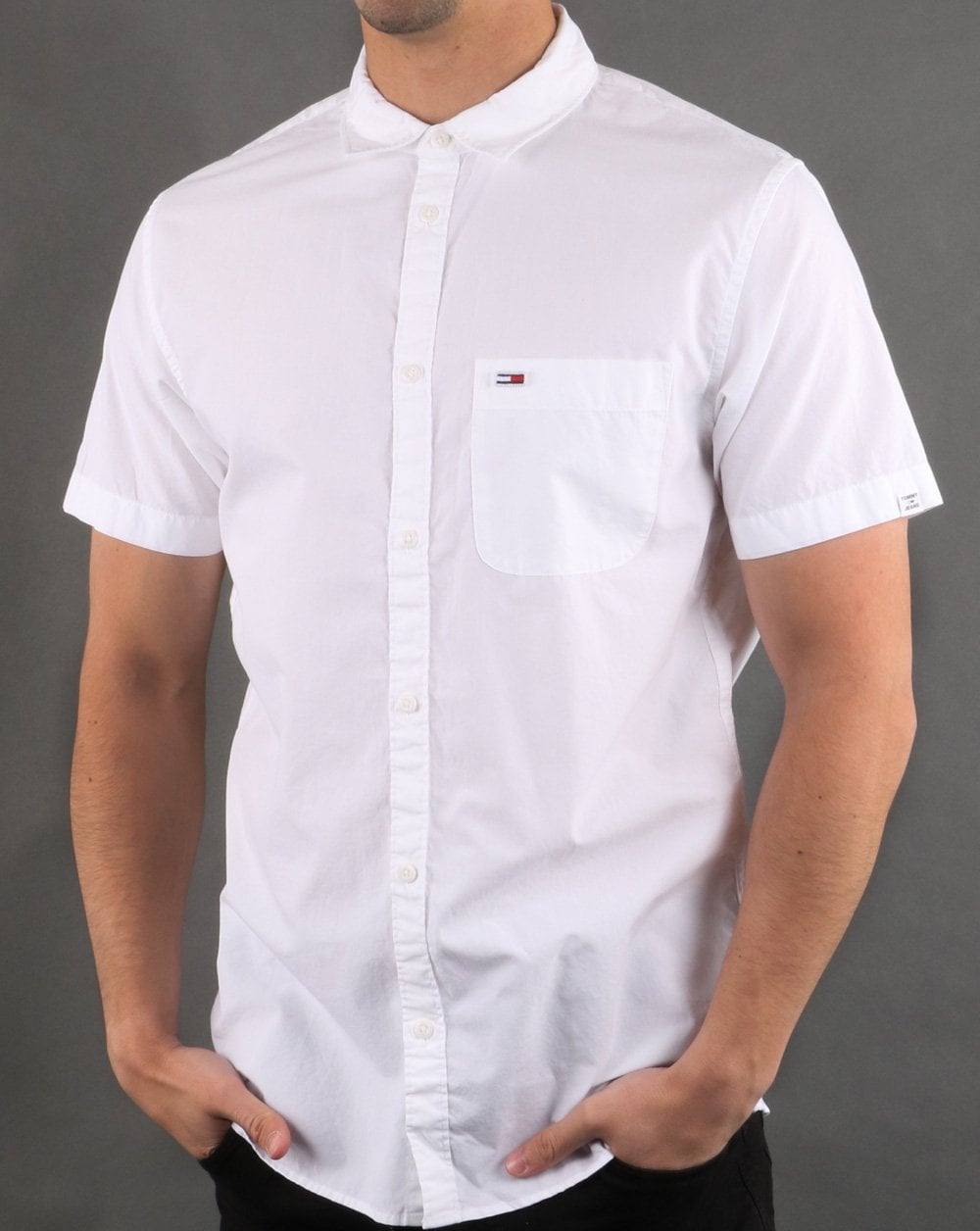Tommy Hilfiger Short Sleeve Poplin Shirt Classic White