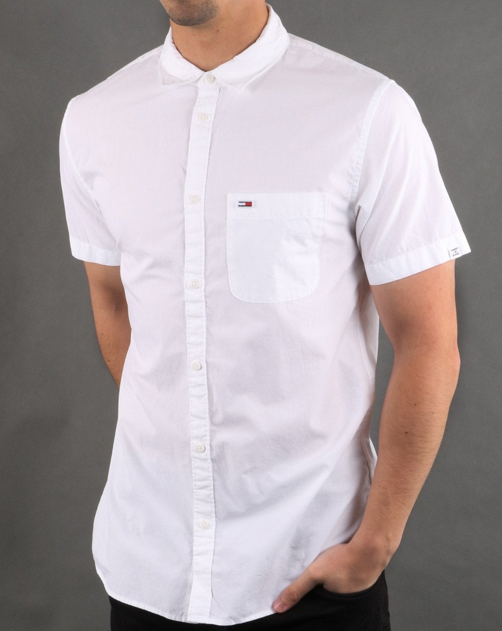 Tommy Hilfiger Short Sleeve Poplin Shirt Classic White