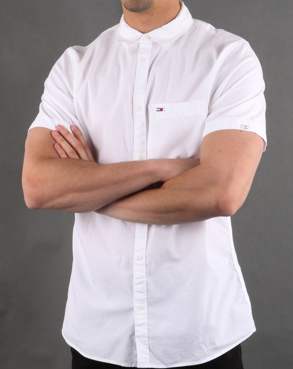 Tommy Hilfiger Short Sleeve Poplin Shirt Classic White