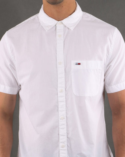 Tommy Hilfiger Short Sleeve Poplin Shirt Classic White