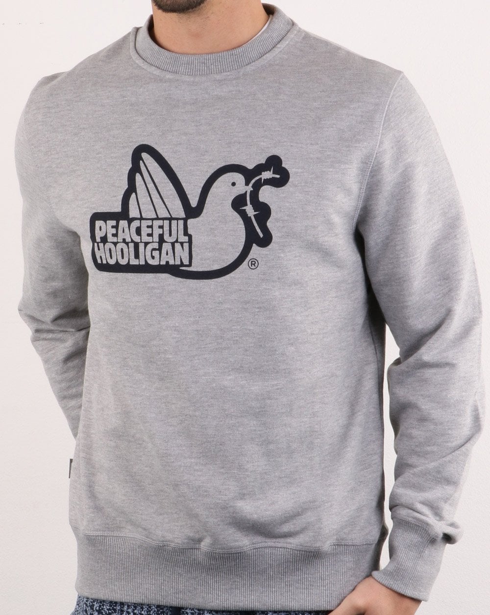 Peaceful Hooligan Outline Sweatshirt Grey