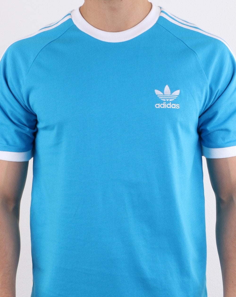 Adidas Originals Retro 3 Stripes T Shirt Electric Blue