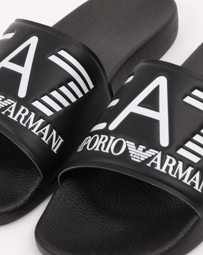 Emporio Armani EA7 Logo Sliders Black