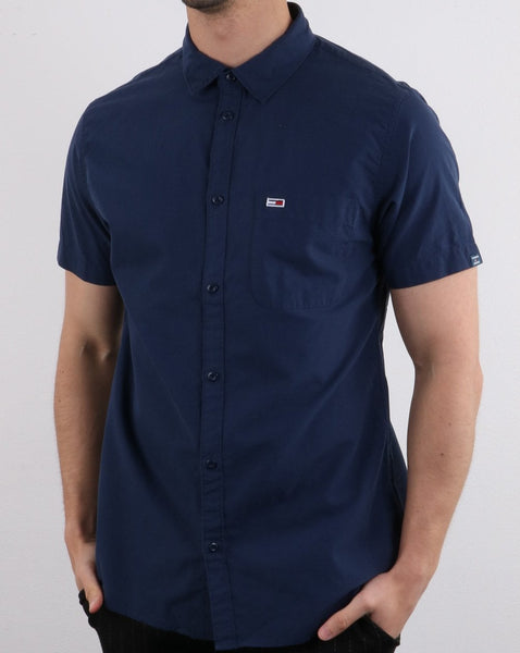 Tommy Jeans Short Sleeve Poplin Shirt Dark Navy