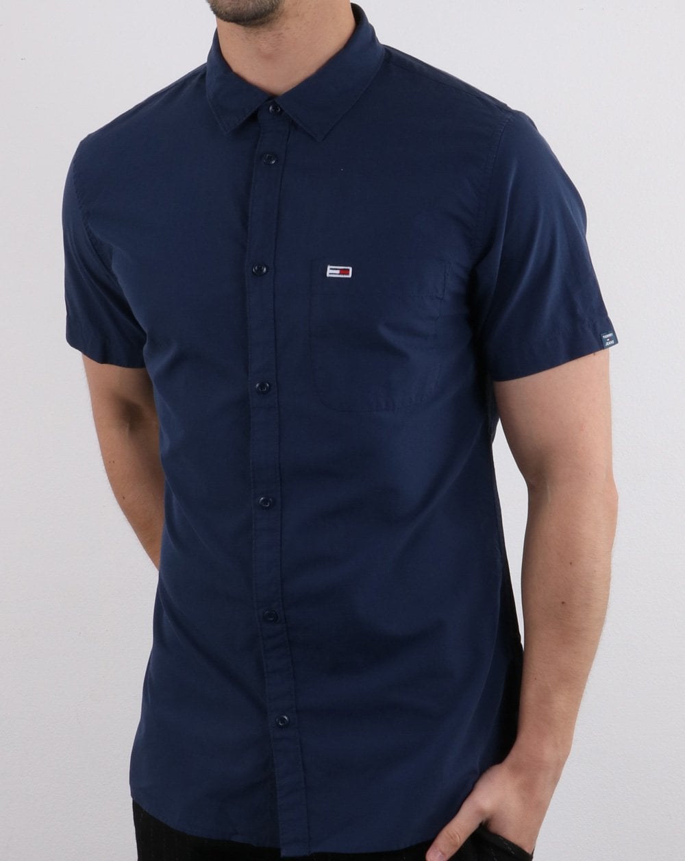 Tommy Jeans Short Sleeve Poplin Shirt Dark Navy
