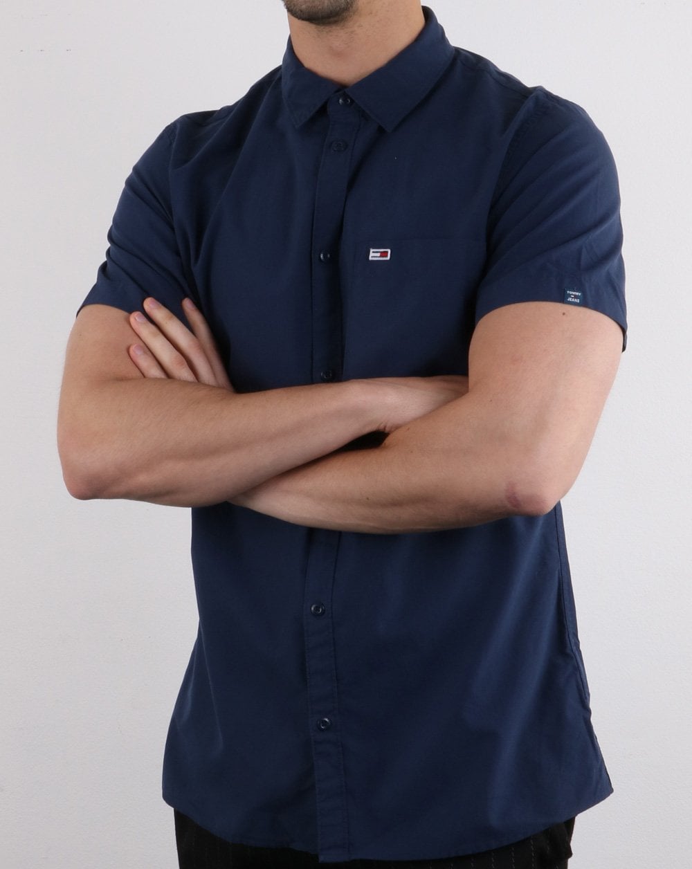 Tommy Jeans Short Sleeve Poplin Shirt Dark Navy