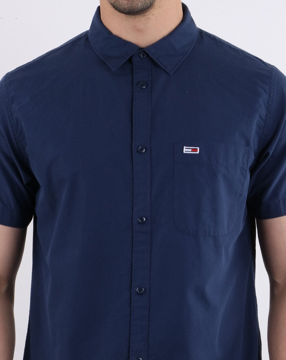 Tommy Jeans Short Sleeve Poplin Shirt Dark Navy