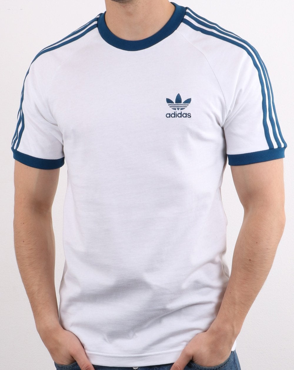 Adidas Originals Retro 3 Stripes T Shirt White/legend Marine