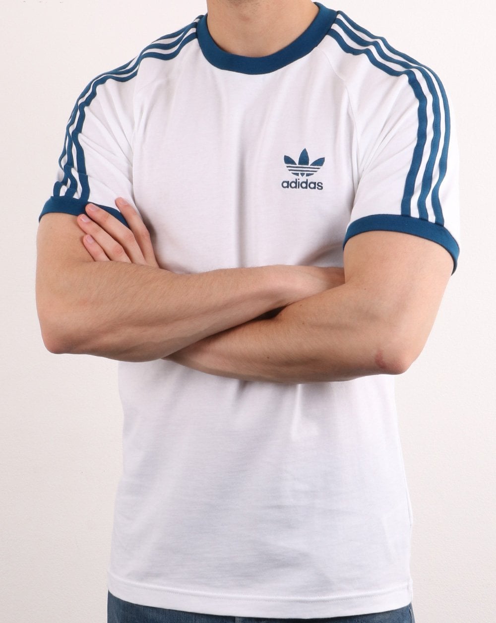 Adidas Originals Retro 3 Stripes T Shirt White/legend Marine