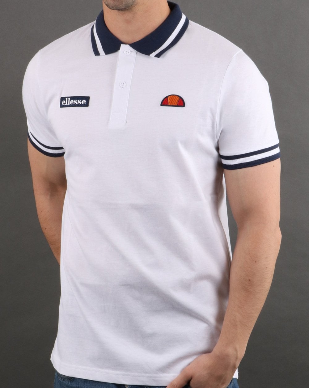 Ellesse Tipped Polo Shirt White