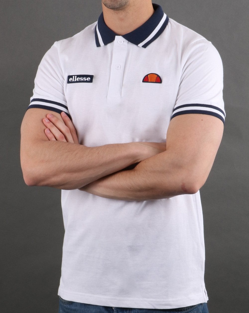 Ellesse Tipped Polo Shirt White