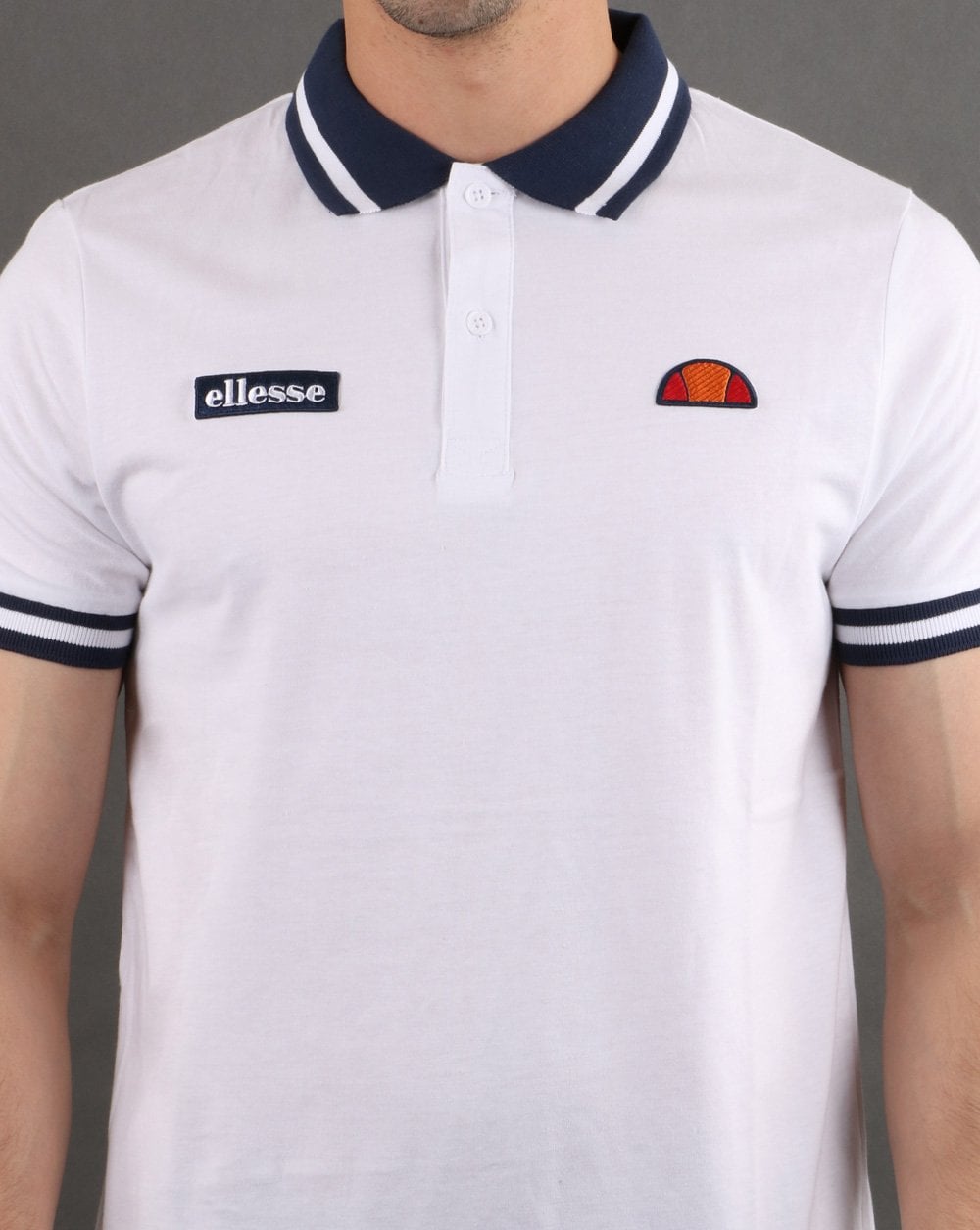 Ellesse Tipped Polo Shirt White