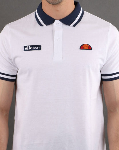 Ellesse Tipped Polo Shirt White