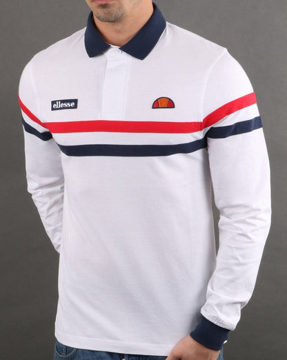 Ellesse Rugby Shirt White/Navy/Red