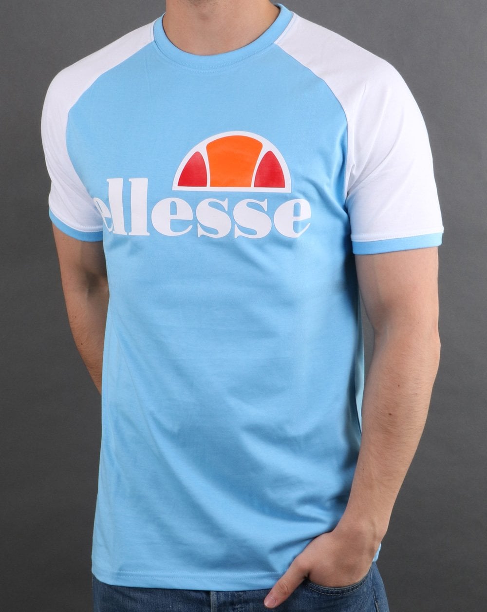 Ellesse Cassina T Shirt Sky Blue/White