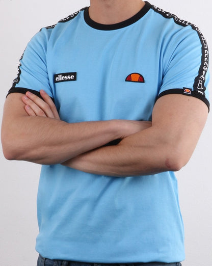 Ellesse Taped T Shirt Sky Blue
