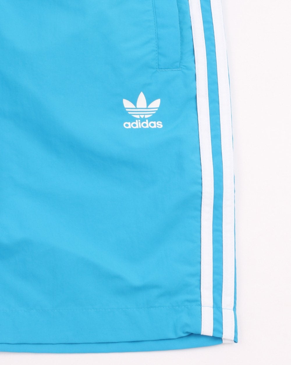 Adidas Originals 3 Stripes Swim Shorts Shock Cyan