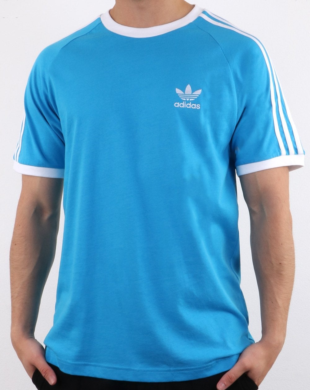 Adidas Originals Retro 3 Stripes T Shirt Electric Blue