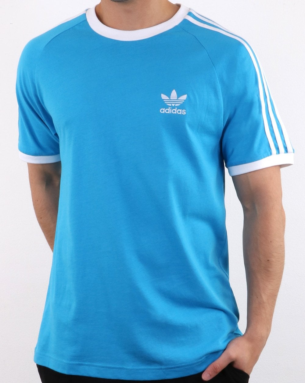 Adidas Originals Retro 3 Stripes T Shirt Electric Blue