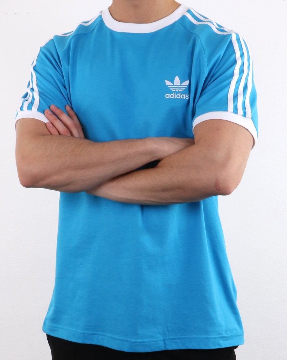 Adidas Originals Retro 3 Stripes T Shirt Electric Blue