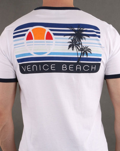 Ellesse Venice Back Print T Shirt White/Blue