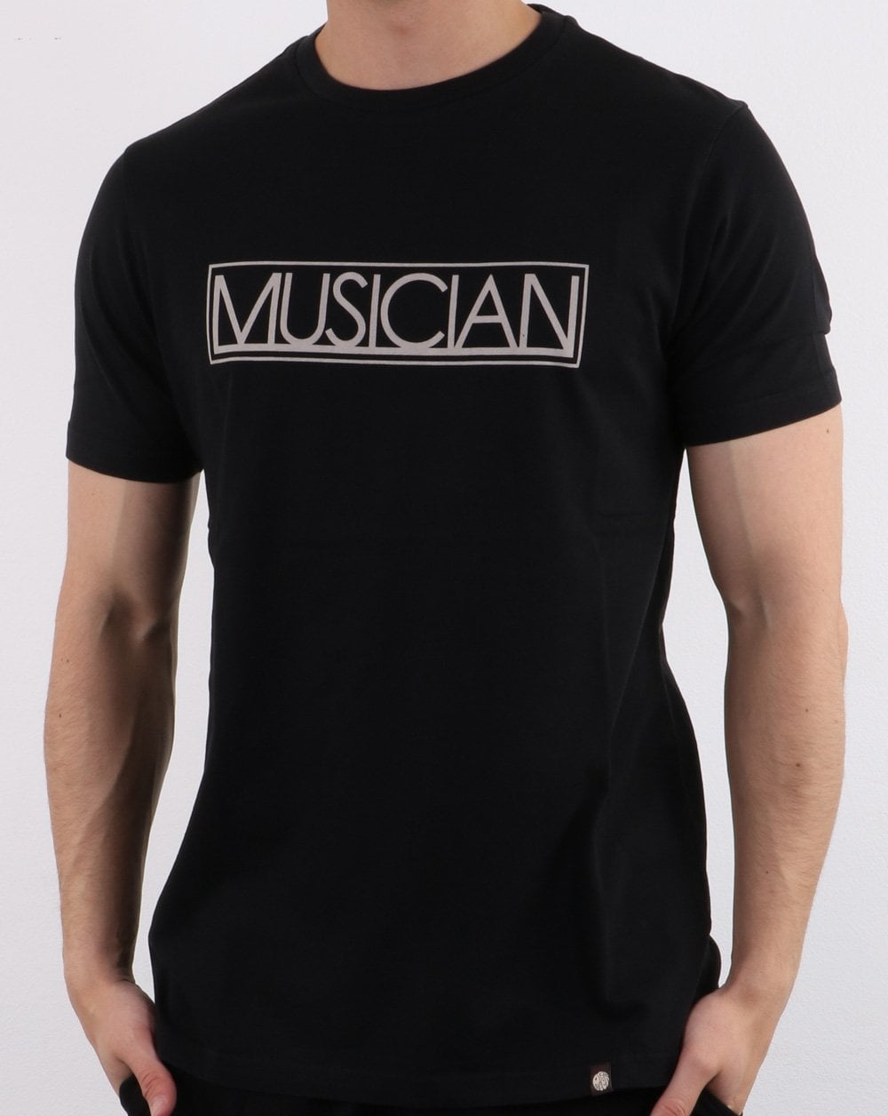 Pretty Green Musician Print T-shirt Black