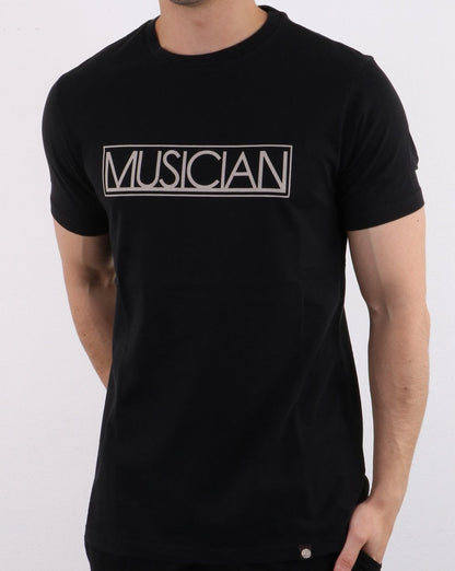 Pretty Green Musician Print T-shirt Black