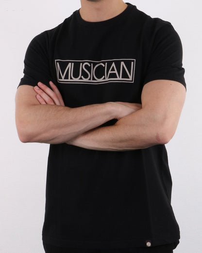 Pretty Green Musician Print T-shirt Black