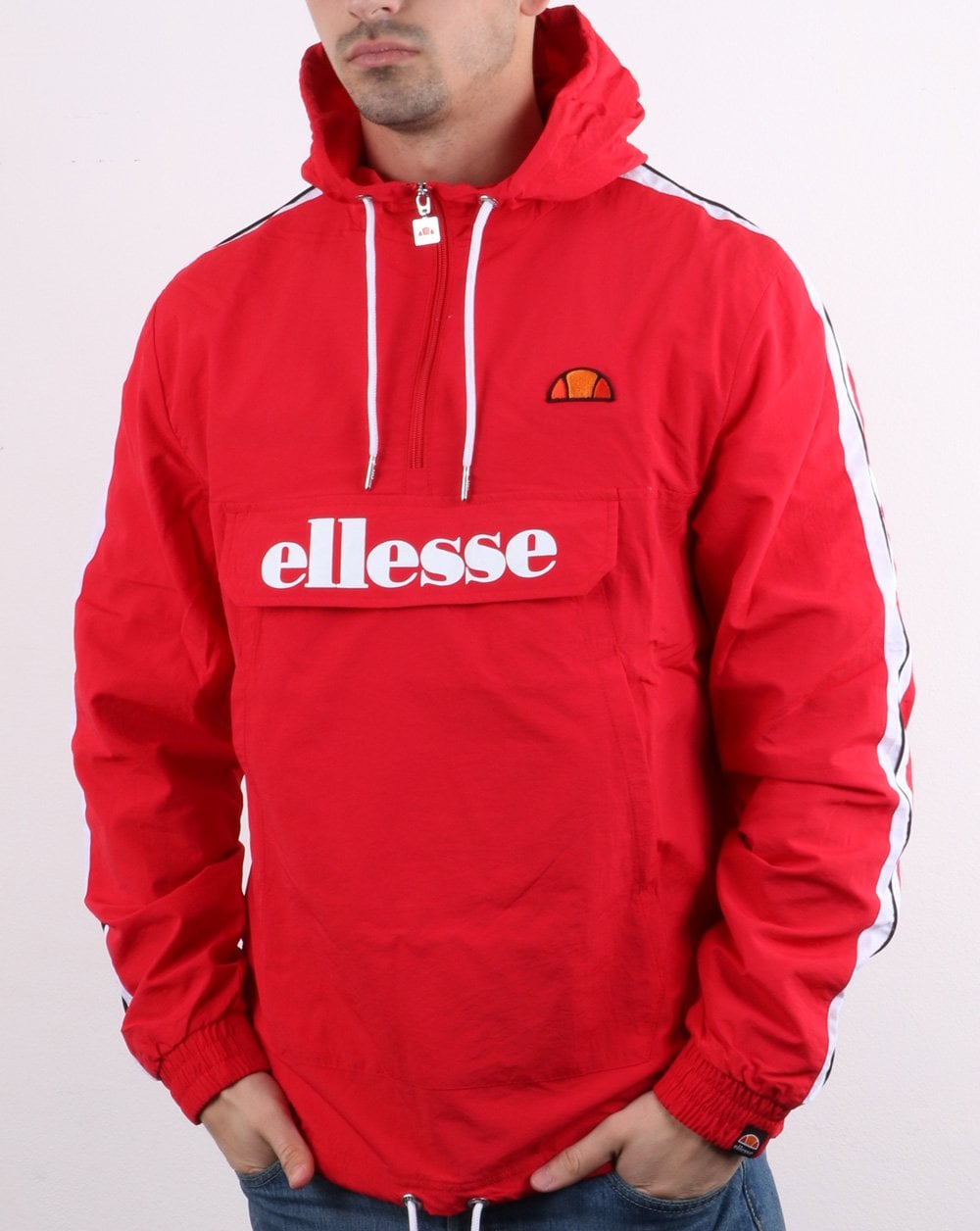 Ellesse Fighter Quarter Zip Jacket Red