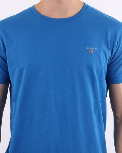 Gant Solid Crew Neck T Shirt Lake Blue