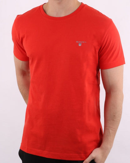 Gant Solid Crew Neck T Shirt Blood Orange